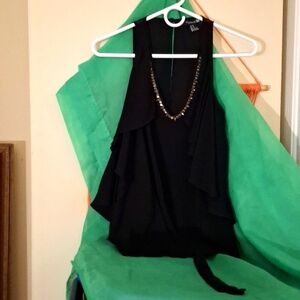 $$BEAUTIFUL SHEER BLACK SLEEVELESS BLOUSE